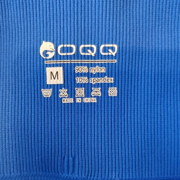 OQQ Blue Ribbed High-Waisted Shorts - Picture 3 of 5